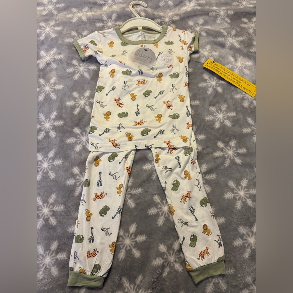 Milkberry Bamboo Rayon Pajama Set Size 3T New